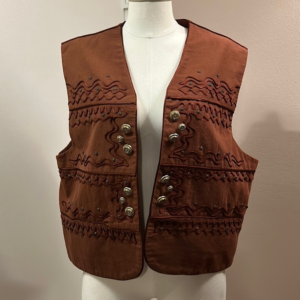 Vintage Howard Wolf Women’s Vest with unique buttons and embellishments size 16
